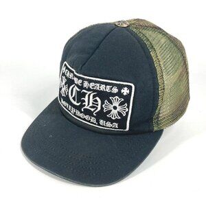 CHROME HEARTS logo camouflage mesh hat cap baseball cap cotton Green/Black